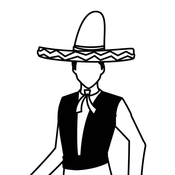 Geïsoleerde Mexicaanse man vector ontwerp — Stockvector