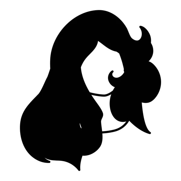 Isolé femme tête vecteur design icône — Image vectorielle
