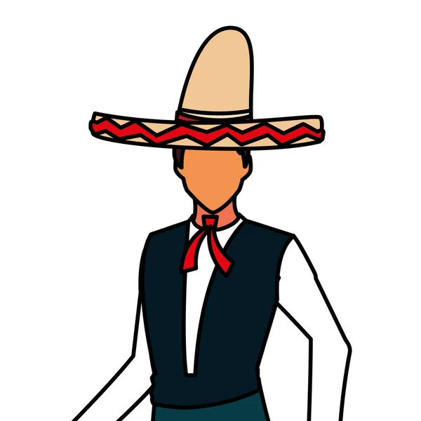 Geïsoleerde Mexicaanse man vector ontwerp — Stockvector