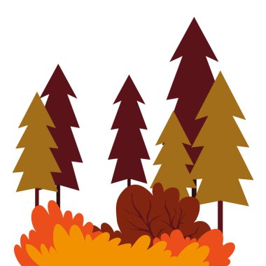 Sonbahar çam ağaçları vektör tasarım simgesi
