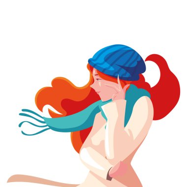 İzole avatar kadın vektör tasarım simgesi
