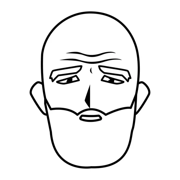 Dědeček hlava karikatura vektor design ikona — Stockový vektor