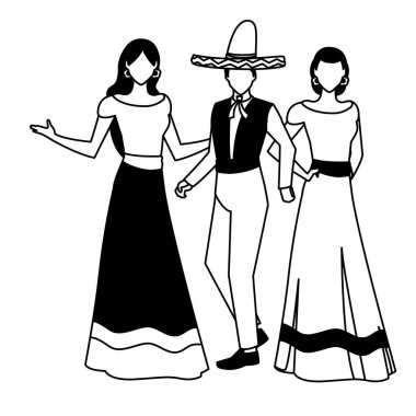 İzole edilmiş Meksikalılar vektör tasarımı