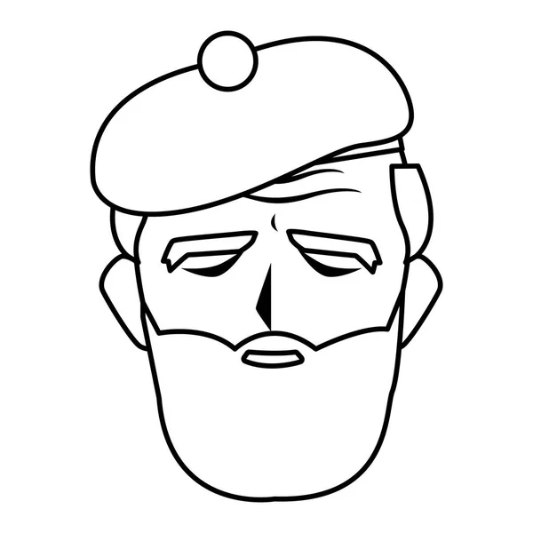 Abuelo cabeza de dibujos animados icono de diseño de vectores — Vector de stock