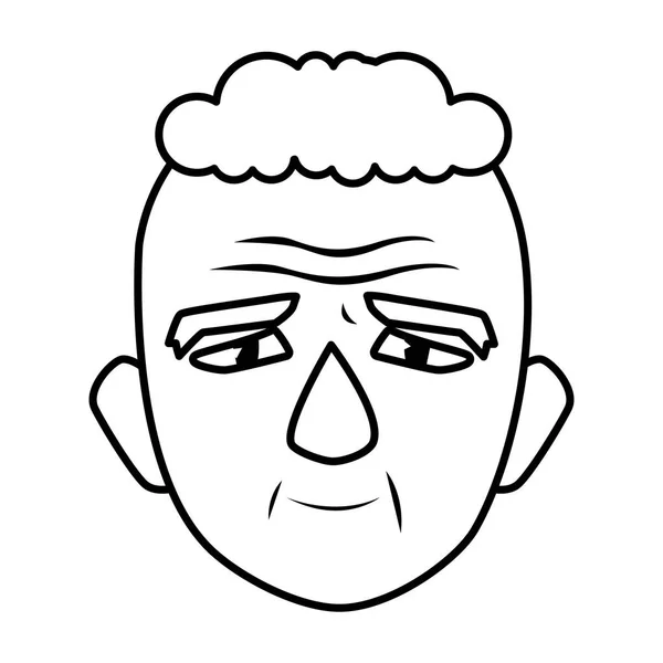 Grootvader hoofd cartoon vector ontwerp icoon — Stockvector