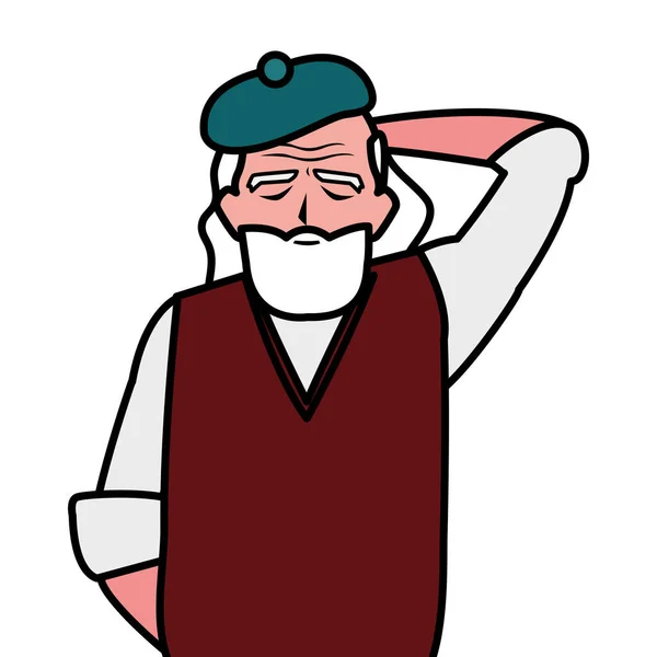 Abuelo icono de diseño de vectores de dibujos animados — Vector de stock
