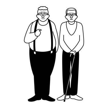 Büyükbabanın karikatür vektör tasarım simgesi