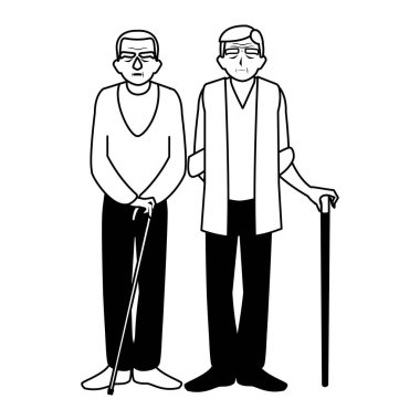 Büyükbabanın karikatür vektör tasarım simgesi