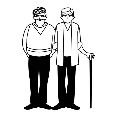 Büyükbabanın karikatür vektör tasarım simgesi