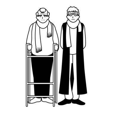 Büyükbabanın karikatür vektör tasarım simgesi