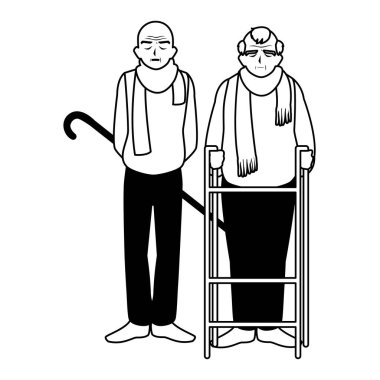 Büyükbabanın karikatür vektör tasarım simgesi