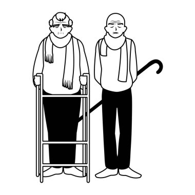 Büyükbabanın karikatür vektör tasarım simgesi