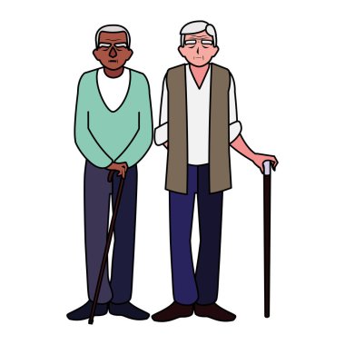 Büyükbabanın karikatür vektör tasarım simgesi