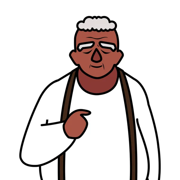 Grand-père dessin animé vecteur icône de conception — Image vectorielle