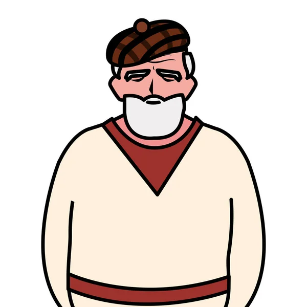 Grand-père dessin animé vecteur icône de conception — Image vectorielle