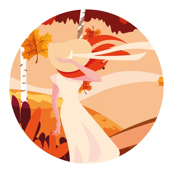 秋季女性病媒设计图标 — 图库矢量图片