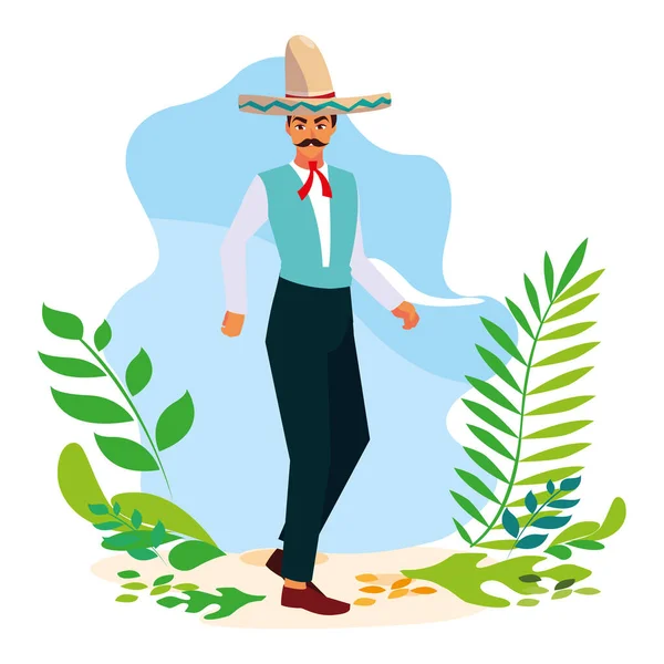 孤立的墨西哥男子病媒设计 — 图库矢量图片