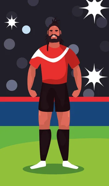 Footballeur homme debout dans le stade — Image vectorielle