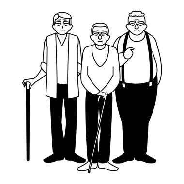 Büyükbabanın karikatür vektör tasarım simgesi