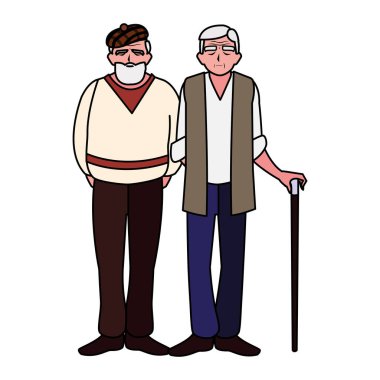 Büyükbabanın karikatür vektör tasarım simgesi