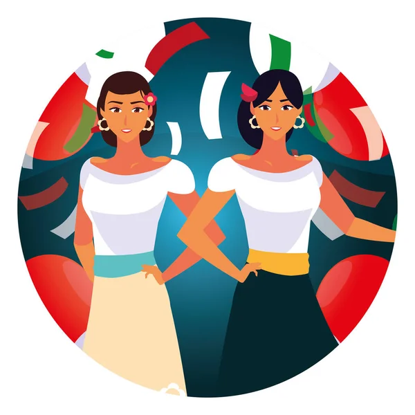 Ізольовані мексиканські жінки Векторний дизайн — стоковий вектор