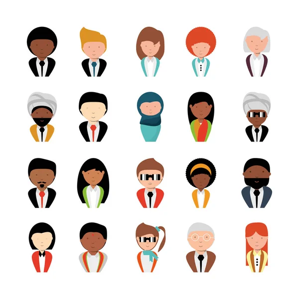 İş insanları simgeleriyle dolu paket