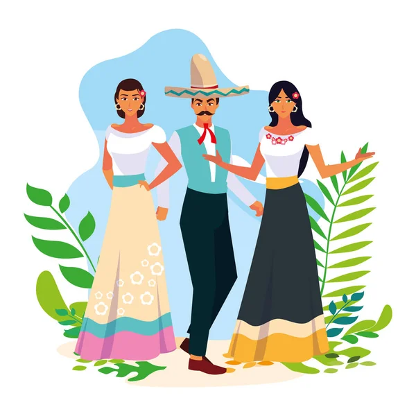 Geïsoleerde Mexicaanse mensen vector ontwerp — Stockvector