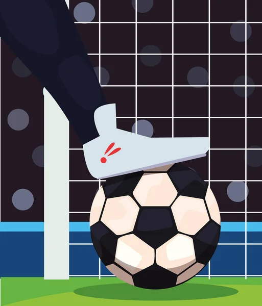 Uma bola clássica de futebol preto e branco — Vetor de Stock