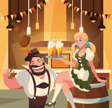 Almanya Ekim Festivali erkek ve kadın vektör tasarımı