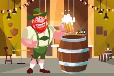 Almanya Ekim Festivali erkek vektör tasarımı