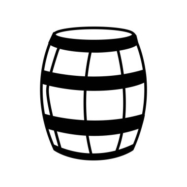 Beyaz arkaplanlı bira fıçısının silueti