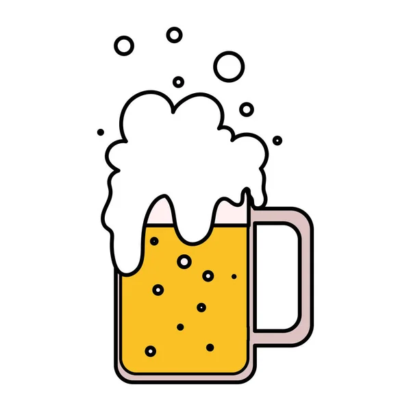 Taza de cerveza en fondo blanco — Vector de stock