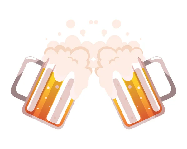 Hrnek piva v bílém pozadí — Stockový vektor