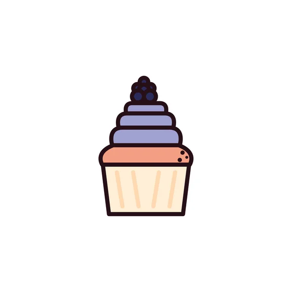 Delicioso y fresco cupcake en fondo blanco — Vector de stock