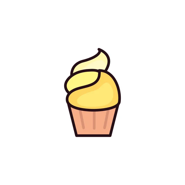 Delicious and fresh cupcake in white background — 스톡 벡터