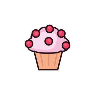 Beyaz arka planda lezzetli ve taze kekler.