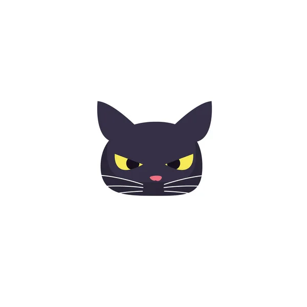 Черная кошачья голова на белом фоне — стоковый вектор
