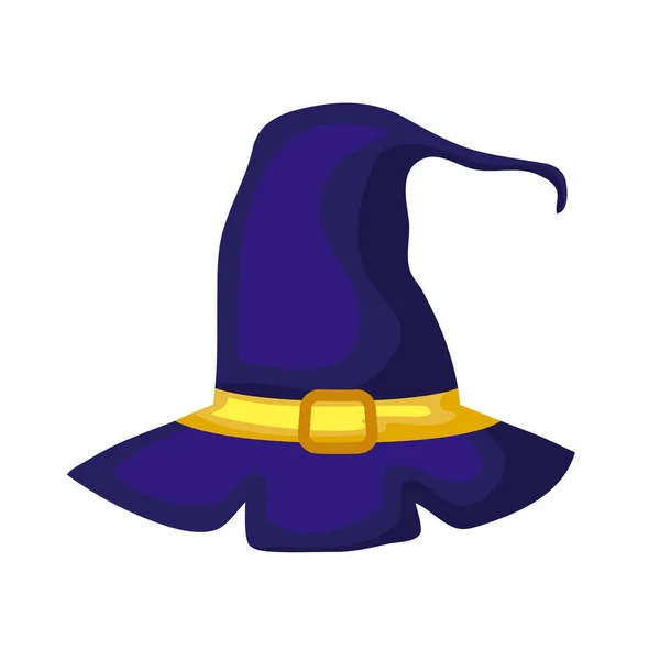 Hat of witch halloween isolated icon — Stock Vector