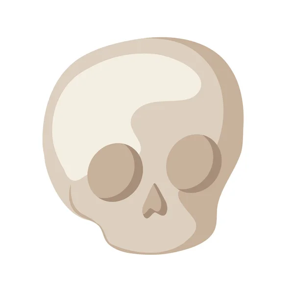 Cráneo muerto halloween aislado icono — Vector de stock