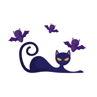 uçan yarasalar ile cadılar bayramı kedi kedi hayvan