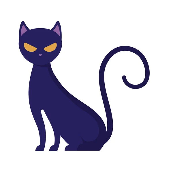 Gato felino animal de halloween — Vector de stock