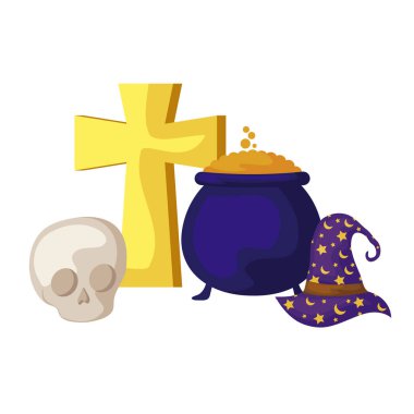 simgeleri cadılar bayramı ile sihirbaz şapka