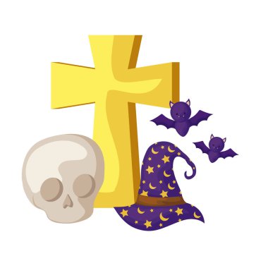 simgeleri cadılar bayramı ile sihirbaz şapka