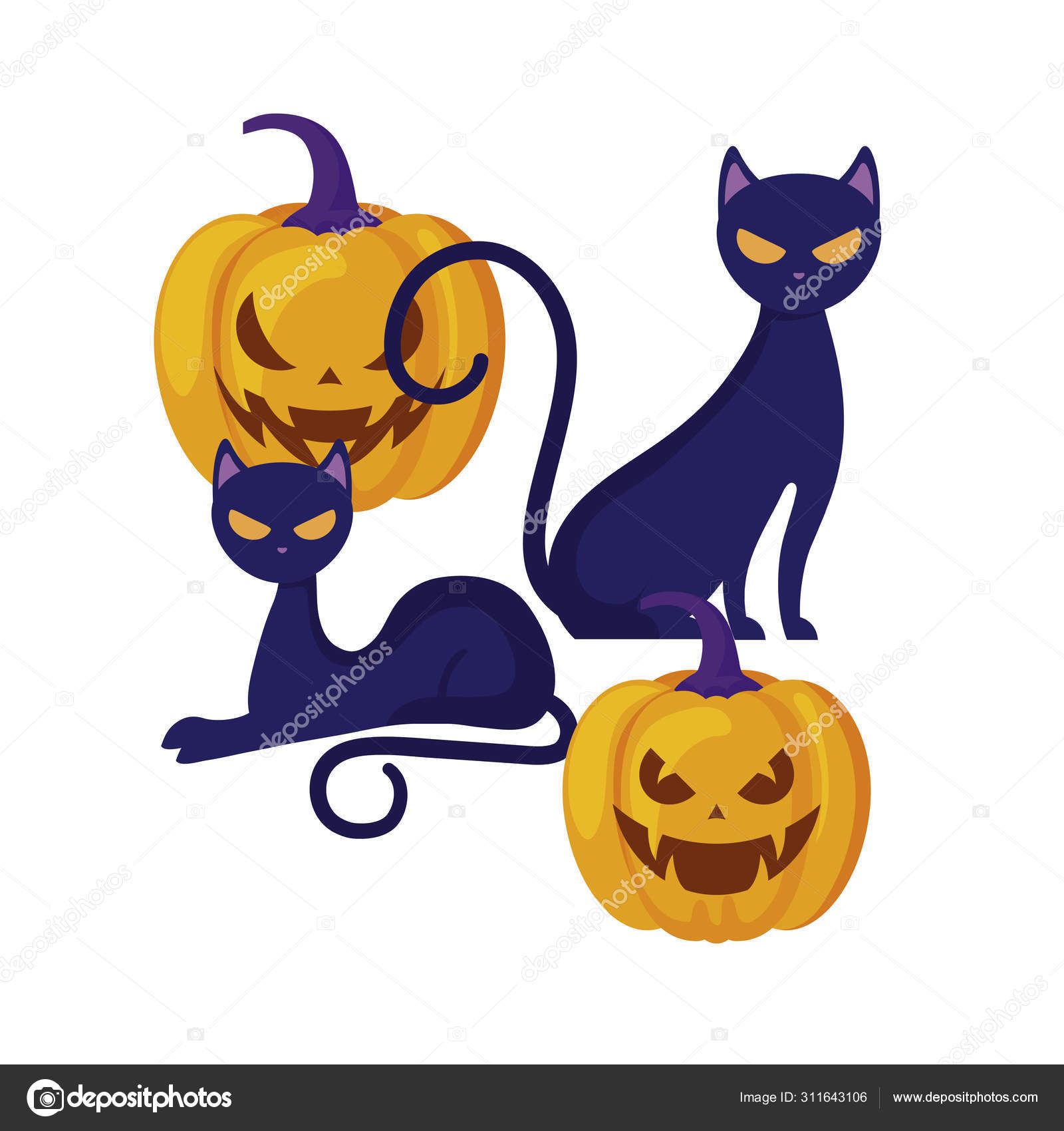 Scary Cats Cartoonストックベクター ロイヤリティフリーscary Cats Cartoonイラスト ページ 8 Depositphotos