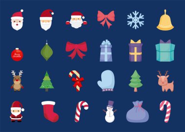 Set simgeleriyle mutlu noeller.