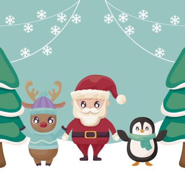 Xmas simgeleriyle noel kartı