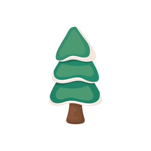 Árbol de Navidad sobre fondo blanco — Vector de stock