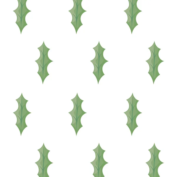 Weihnachtssymbol Blatt Stechpalme, Blätter mit Beeren auf weißem Hintergrund — Stockvektor