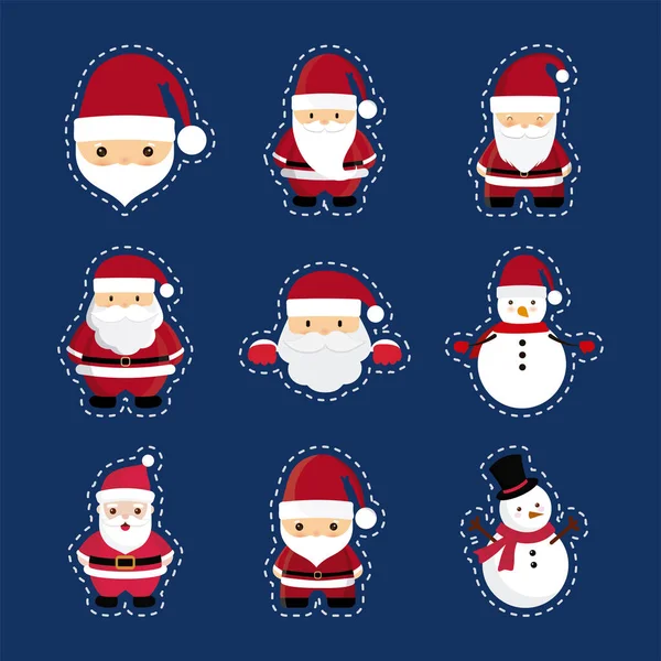 Pacote de Feliz Natal com ícones de conjunto — Vetor de Stock