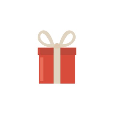 Beyaz arka planda kurdeleli hediye kutusu